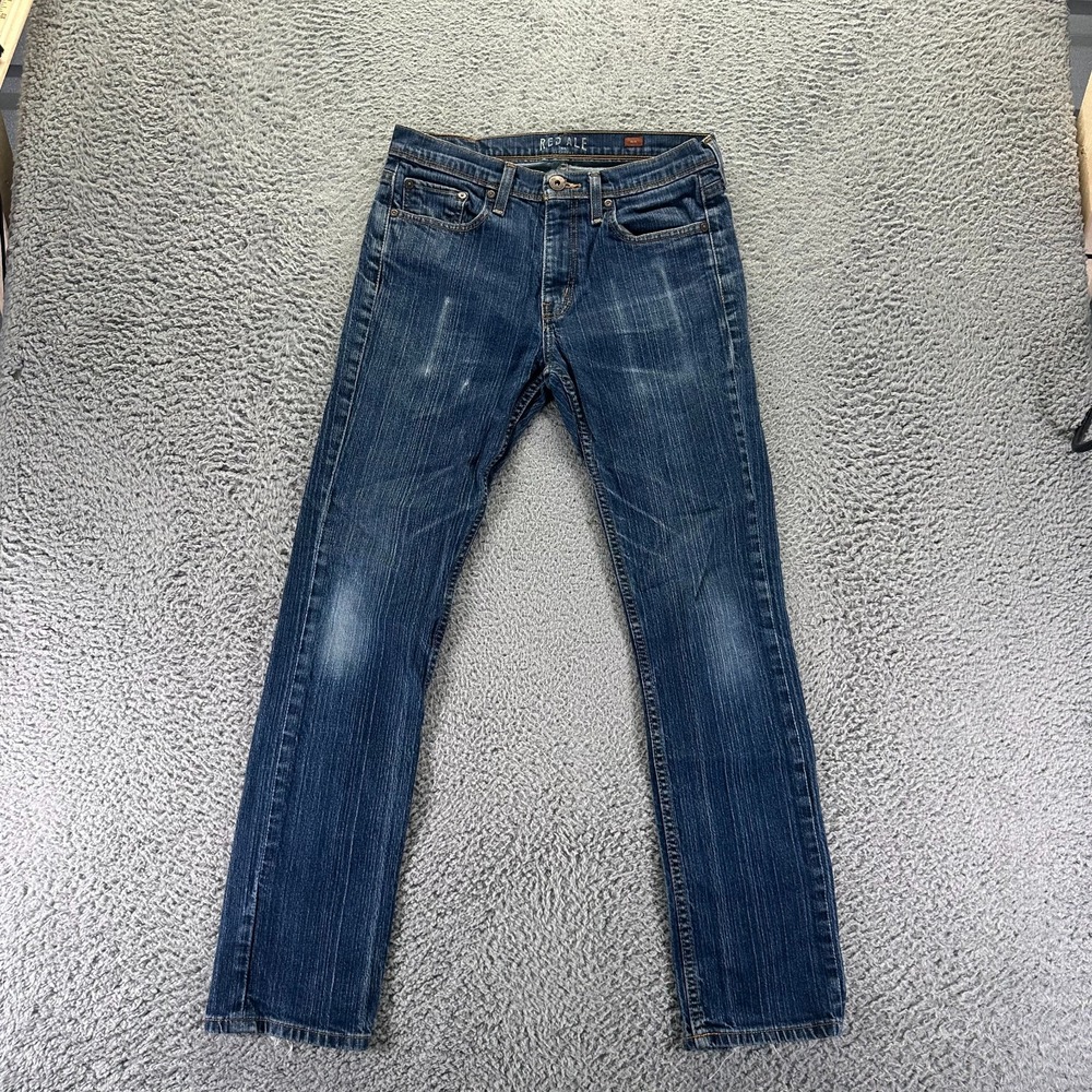 Red Ale By Alesbury Jeans Men 31x32 Blue Cotton Denim Straight Leg Slim Stretch